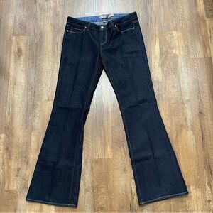 Paige Laurel Canyon Low Rise Boot Cut Jeans in Dusk Women’s 32 Long Pleated